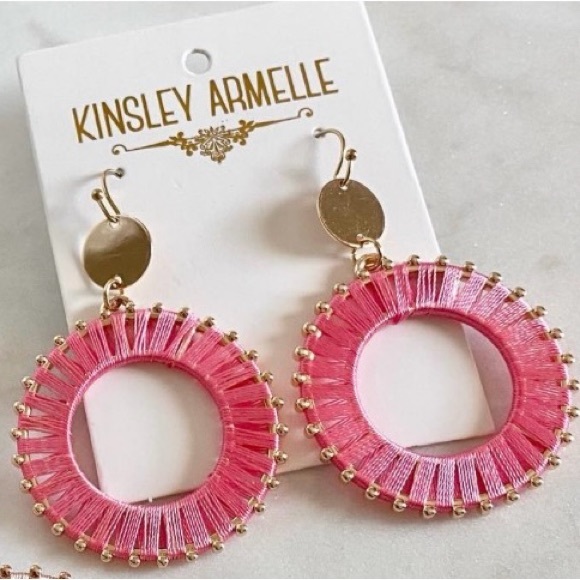 Kinsley Armelle Jewelry - Kinsley Armelle Pinnie Cosmo Gold/Pink/Peach Drop Earrings, New